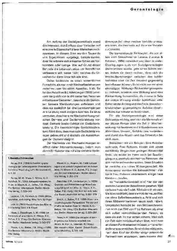 Vorschauseite 4: Altwerden und Altsein Was sagt die Soziale Gerontologie?