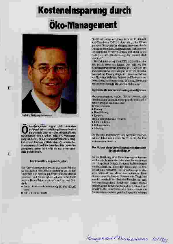 Vorschauseite 1: Kosteneinsparung durch Öko-Management