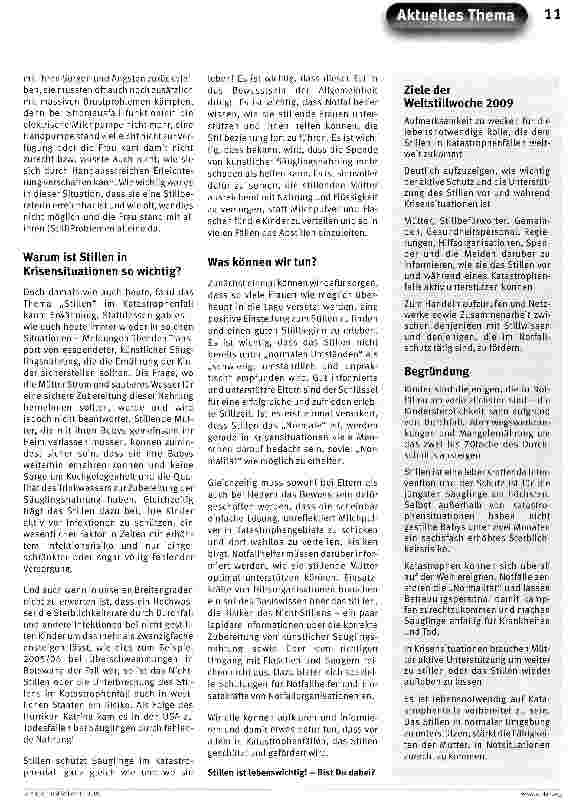 Vorschauseite 2: Stillen ist lebenswichtig! - Bist Du dabei?