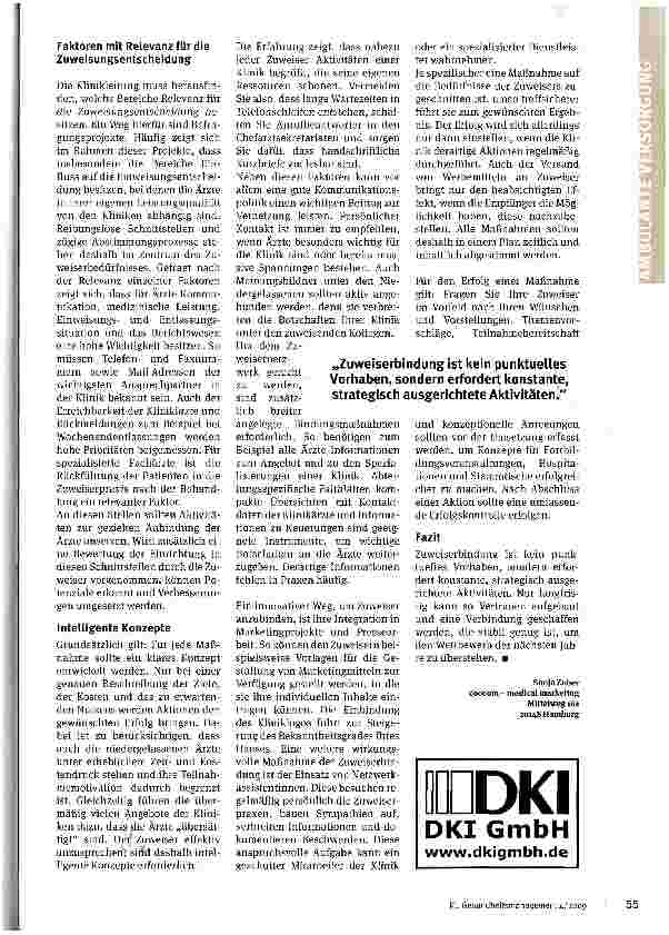 Vorschauseite 2: Zuweiser im Fokus der Unternehmenspolitik