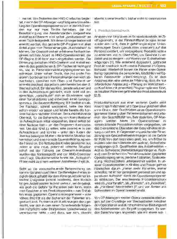 Vorschauseite 2: Produktionsdruck im Operationssaal gefährdet Patienten