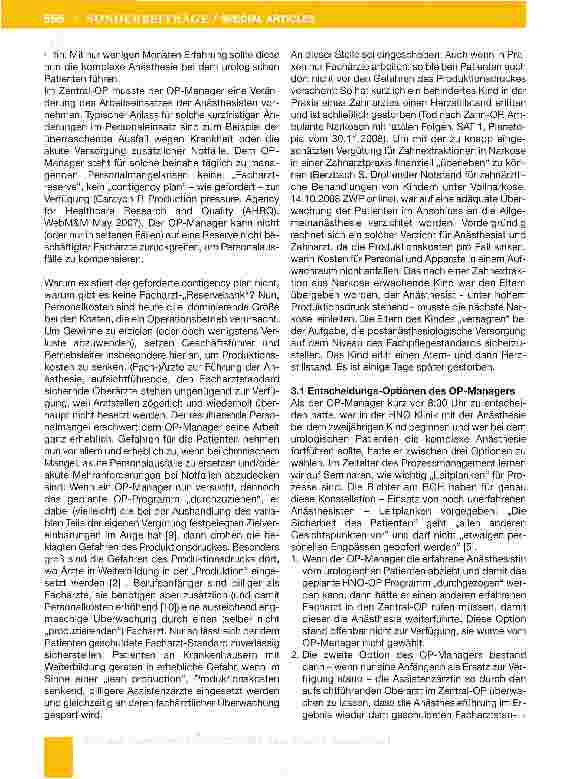 Vorschauseite 5: Produktionsdruck im Operationssaal gefährdet Patienten