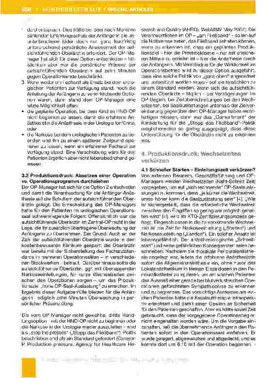Vorschauseite 6: Produktionsdruck im Operationssaal gefährdet Patienten