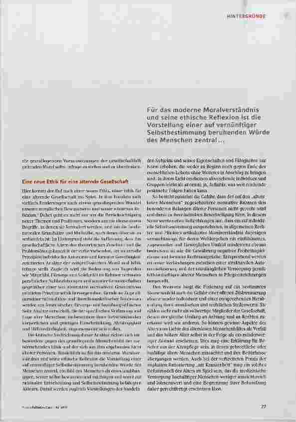 Vorschauseite 2: Eine Ethik des Alterns zwischen Autonomie und Fürsorge