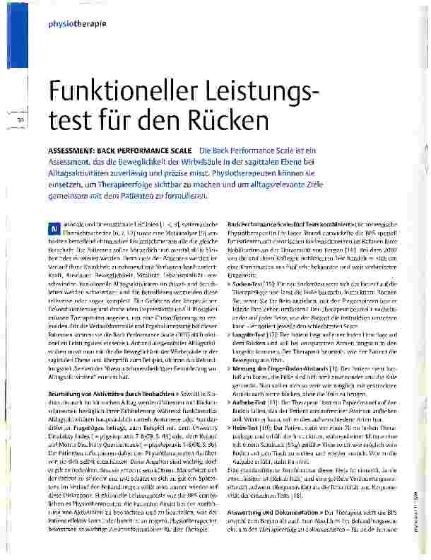 Vorschauseite 1: Funktioneller Leistungstest für den Rücken
