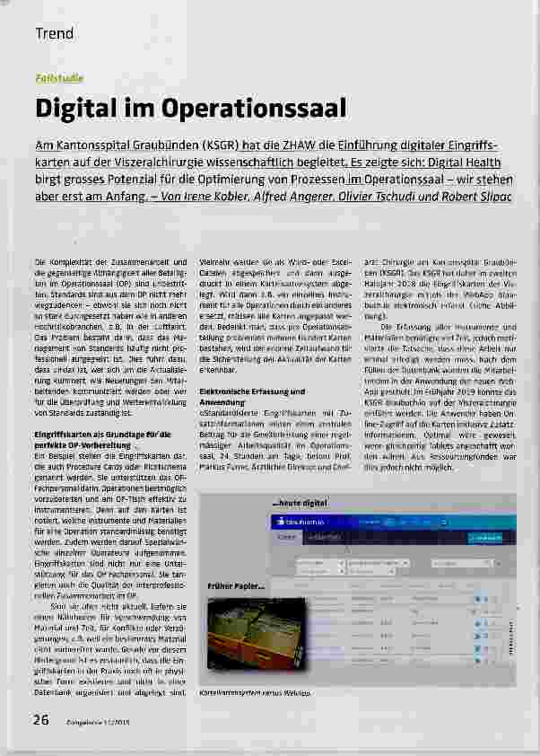 Vorschauseite 1: Digital im Operationssaal