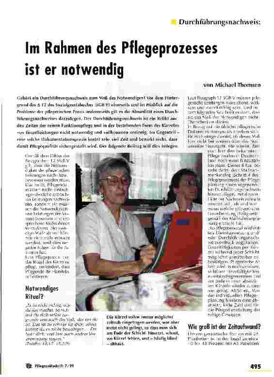 Vorschauseite 1: Im Rahmen des Pflegeprozesses ist er notwendig