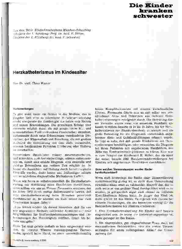 Vorschauseite 1: Herzkatheterismus im Kindesalter