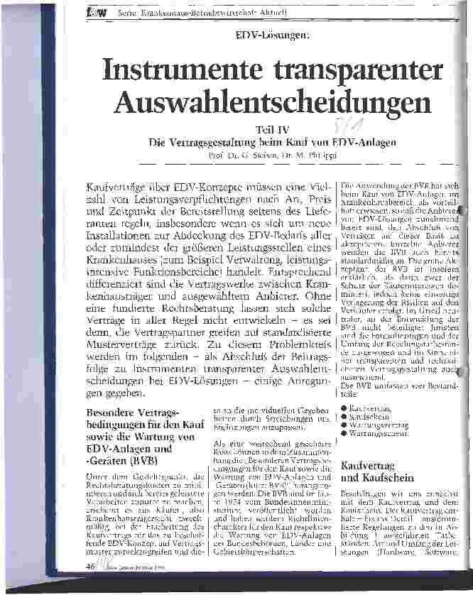 Vorschauseite 1: Instrumente transparenter Auswahlentscheidungen