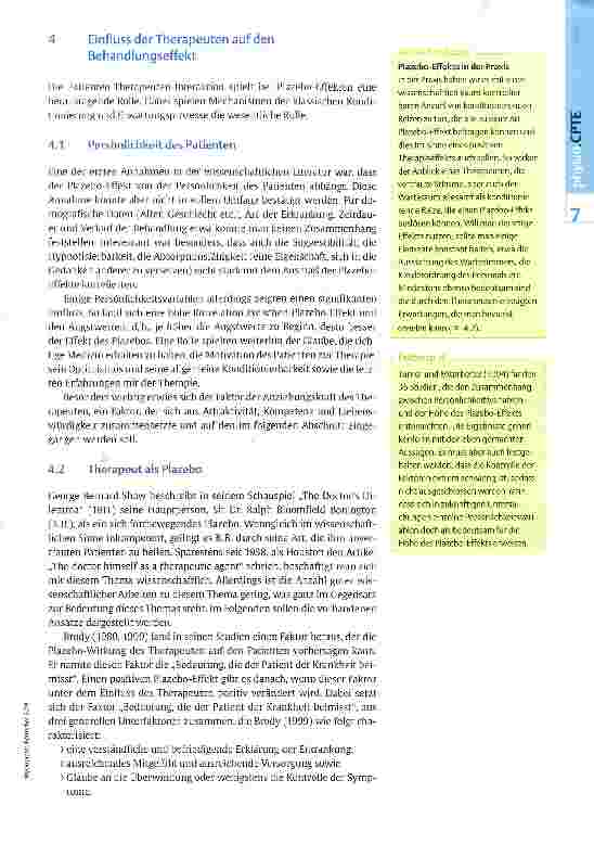 Vorschauseite 5: Plazebo-Effekte in der Physiotherapie