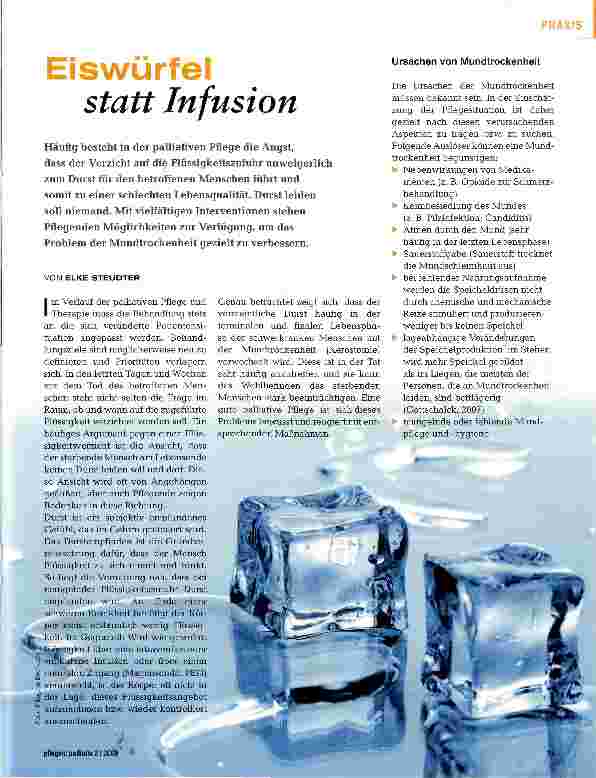 Vorschauseite 1: Eiswürfel statt Infusion