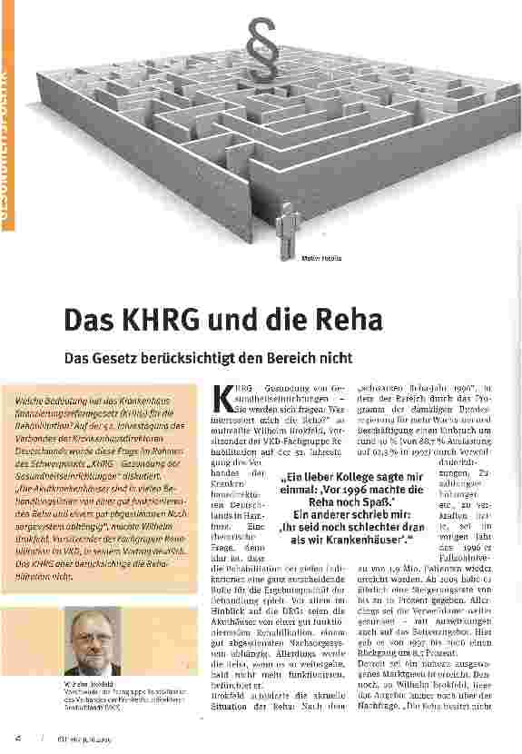 Vorschauseite 1: Das KHRG und die Reha