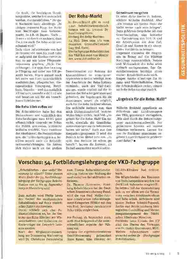 Vorschauseite 2: Das KHRG und die Reha