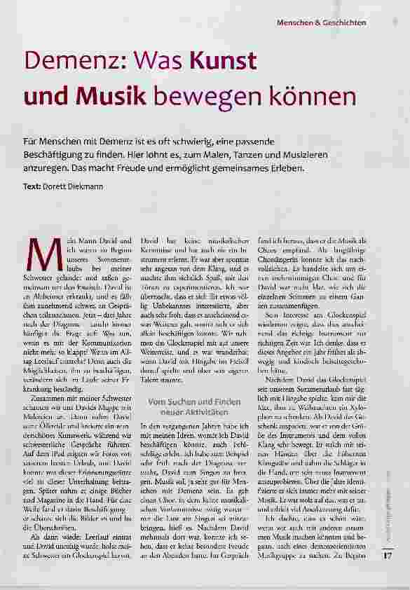 Vorschauseite 2: Demenz: Was Kunst und Musik bewegen können
