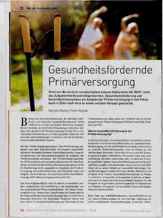 Vorschauseite 1: Gesundheitsfördernde Primärversorgung