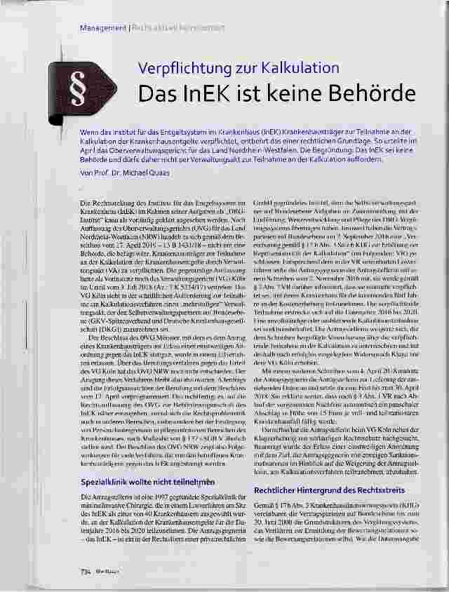 Vorschauseite 1: Verpflichtung zur Kalkulation Das InEK ist keine Behörde