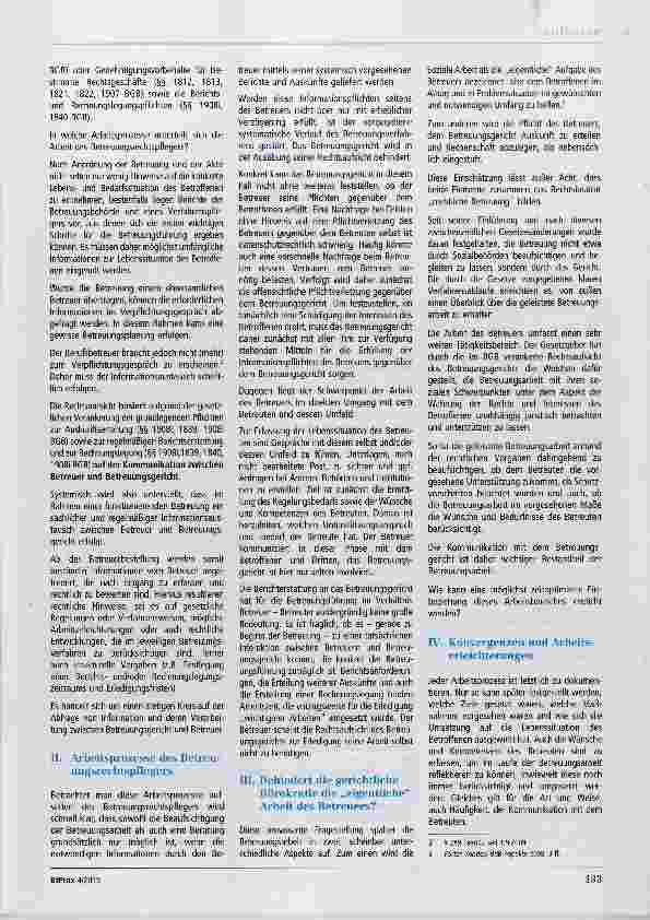 Vorschauseite 2: Wege zur Balance zwischen gerichtlichem Bürokratismus und strukturierter Betreuungsarheit Rechtliche Vorgaben für die Arbeit des Betreuungsgerichts und Möglichkeiten der Arbeitser…