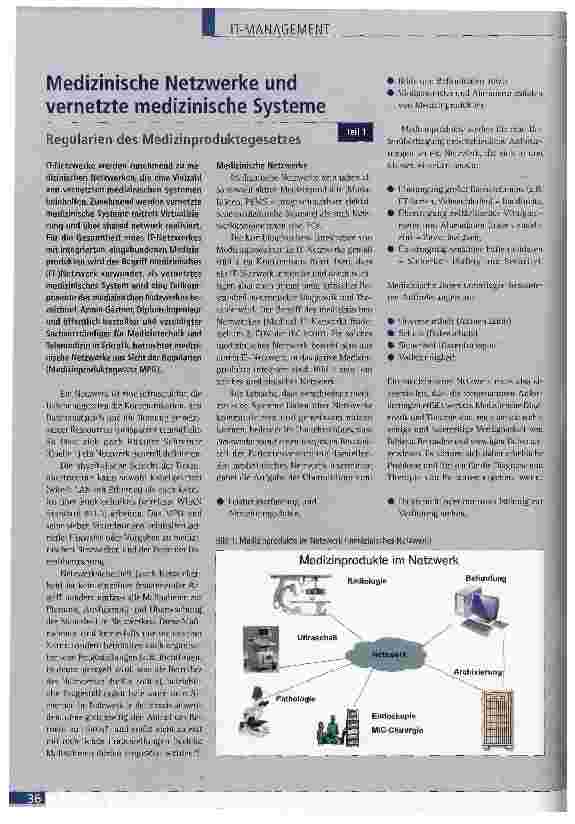 Vorschauseite 1: Medizinische Netzwerke und vernetzte medizinische Systeme