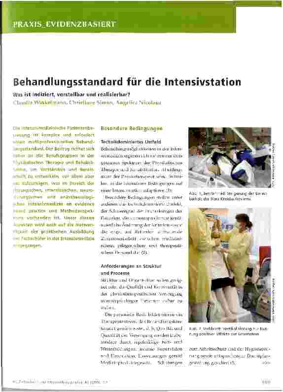 Vorschauseite 1: Behandlungsstandard für die Intensivstation