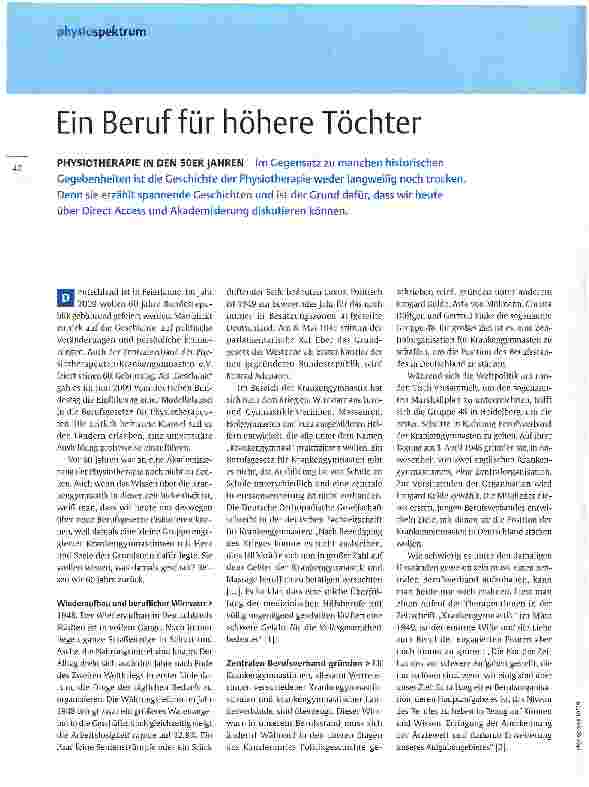 Vorschauseite 1: Ein Beruf für höhere Töchter