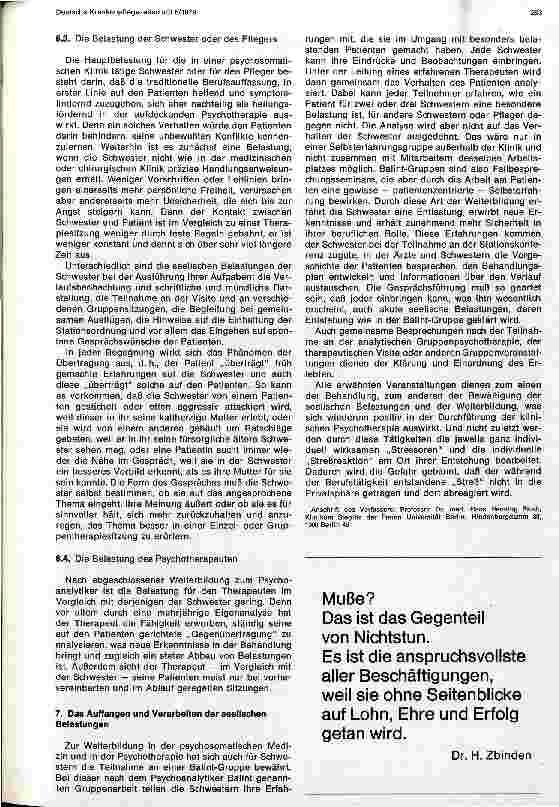 Vorschauseite 4: Die seelische Belastung bei Patienten und Personal in der psychosomatischen Klinik