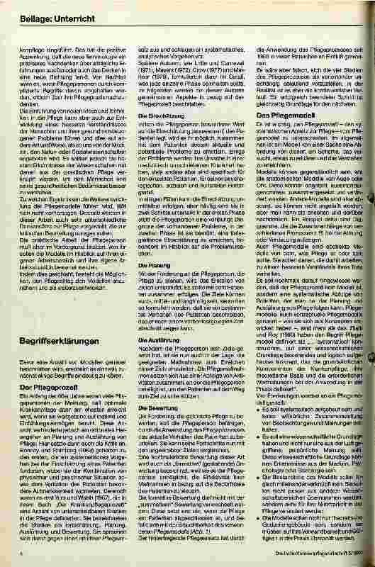 Vorschauseite 3: Pflegemodelle und Pflegeprozeß Beilage Dokumentation Ausund Fortbildung