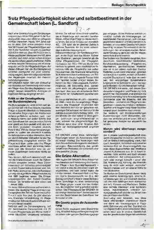 Vorschauseite 1: Trotz Pflegebedürftigkeit sicher und selbstbestimmt in der Gemeinschaft leben