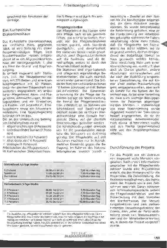 Vorschauseite 3: Arbeitszeitgestaltung als Beitrag zur Humanisierung professioneller Pflegetätigkeit