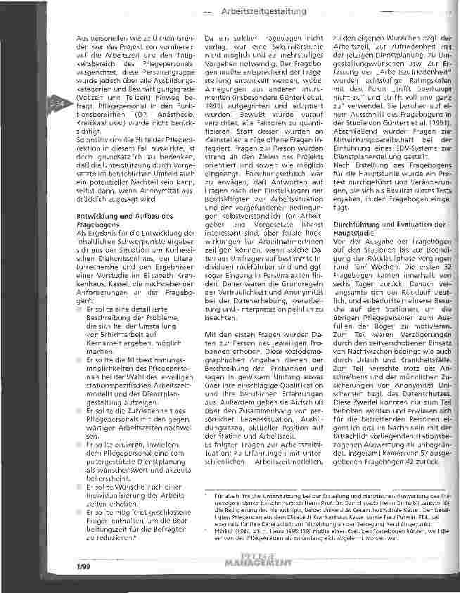 Vorschauseite 4: Arbeitszeitgestaltung als Beitrag zur Humanisierung professioneller Pflegetätigkeit