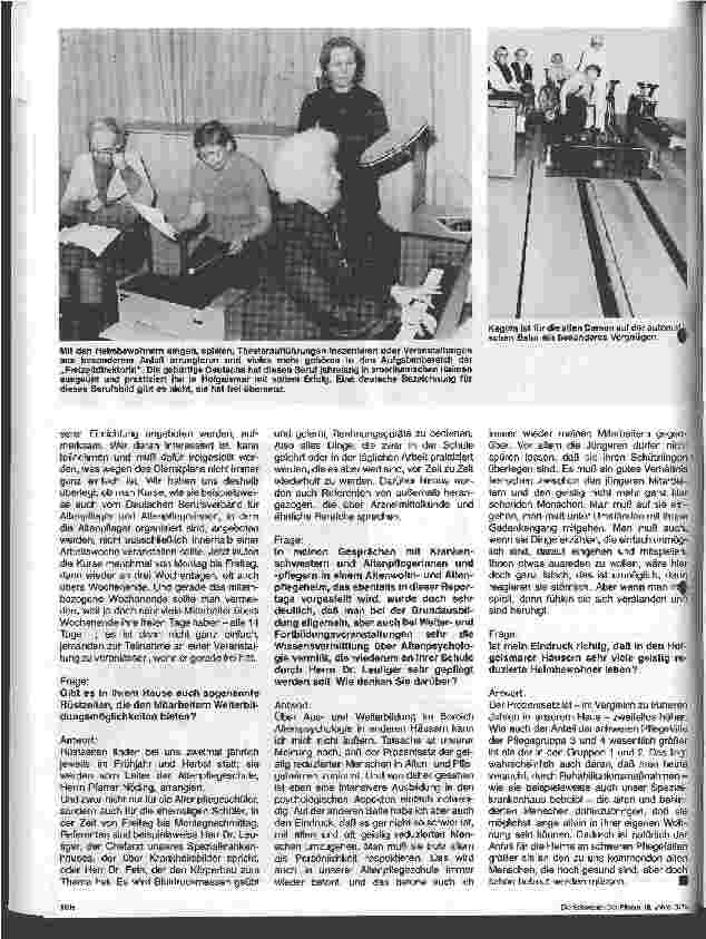 Vorschauseite 4: Aufgaben und Engagement von Schwestern und Pflegern in Altenund Pflegeheimen - Interview mit Freia Mauerer