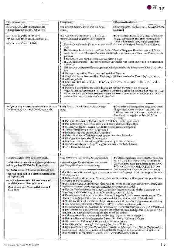 Vorschauseite 4: Pflege bei Stammzellenunterstützter Hochdosis-Chemotherapie mit einer Plegeplanung zu den pflegerischen Schwerpunkten
