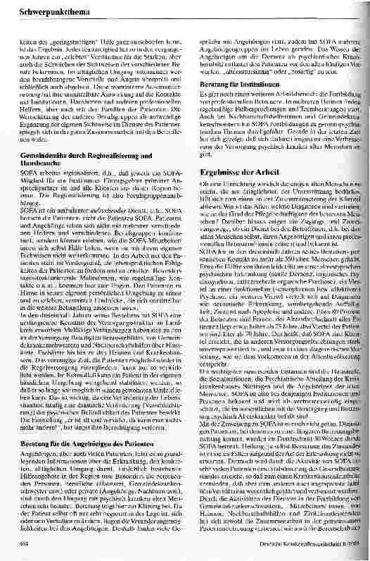 Vorschauseite 3: Ambulante gerontopsychatriesche Pflege Der Sozialpsychiatrische Dienst für alte Menschen