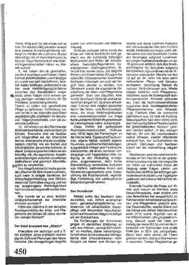 Vorschauseite 3: Das Dilemma der Heime in den neunziger Jahren
