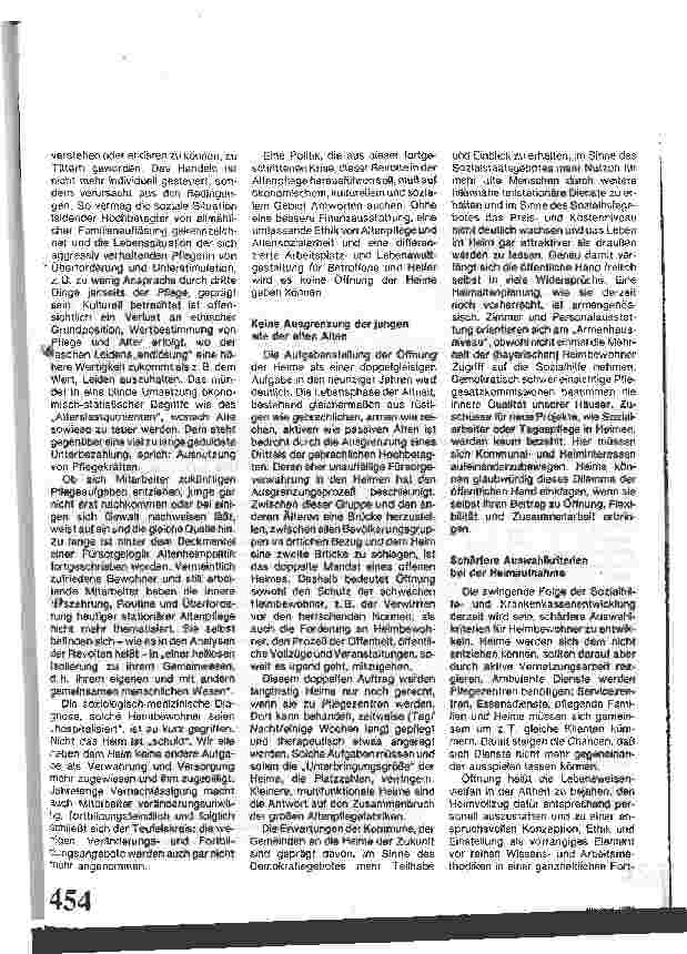 Vorschauseite 5: Das Dilemma der Heime in den neunziger Jahren