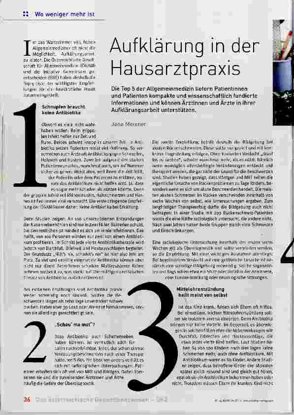Vorschauseite 1: Aufklärung in der Hausarztpraxis