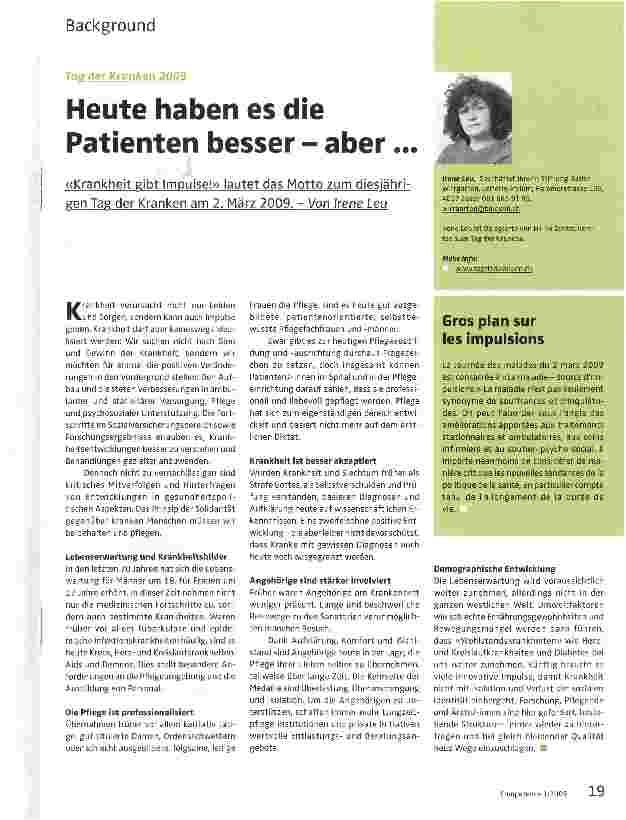 Vorschauseite 1: Heute haben es die Patienten besser - aber