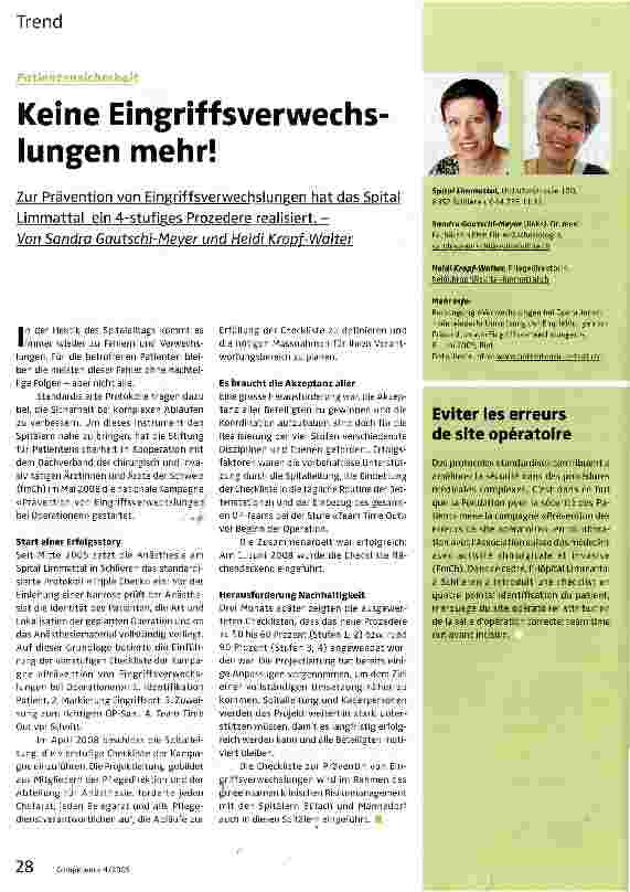 Vorschauseite 1: Keine Eingriffsverwechslungen mehr!