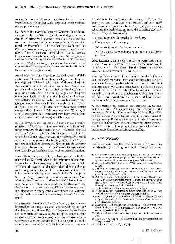 Vorschauseite 2: Die rechtliche Einstufung von Desinfektionsmitteln in Deutschland