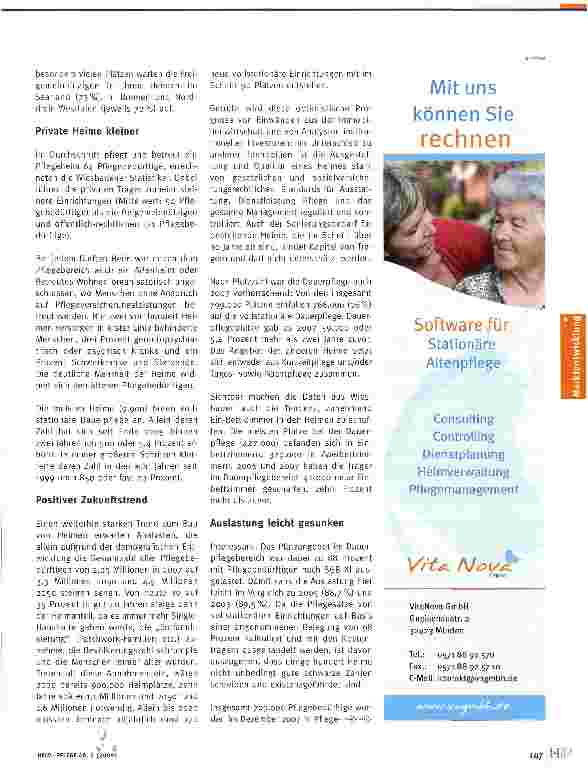 Vorschauseite 2: Was die Pflegestatistik 2007 verrät: Stationäre Pflege bleibt Domäne der freigemeinnützigen Träger