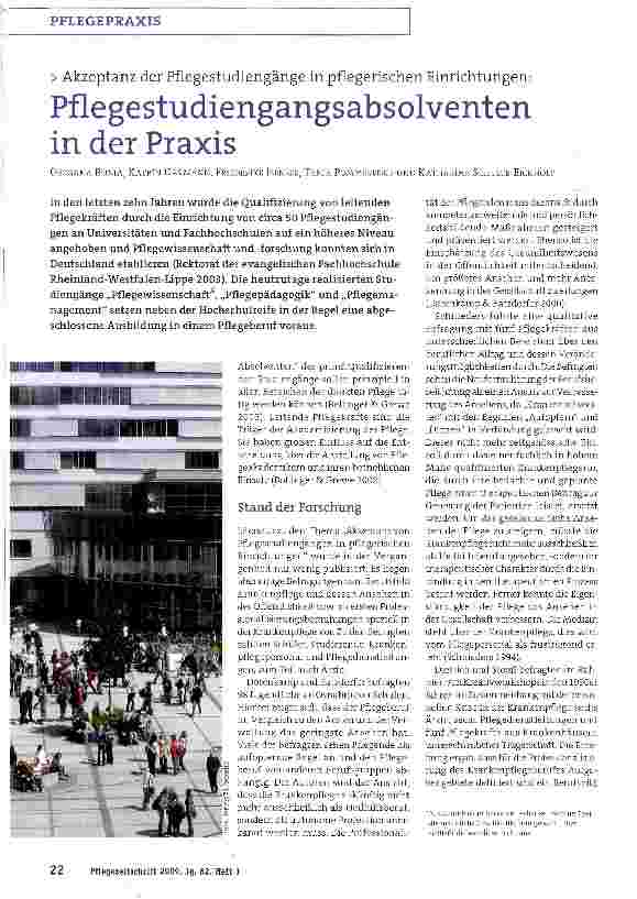 Vorschauseite 1: Pflegestudiengangsabsolventen in der Praxis