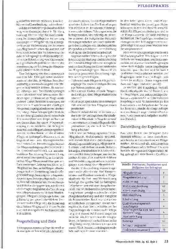 Vorschauseite 2: Pflegestudiengangsabsolventen in der Praxis