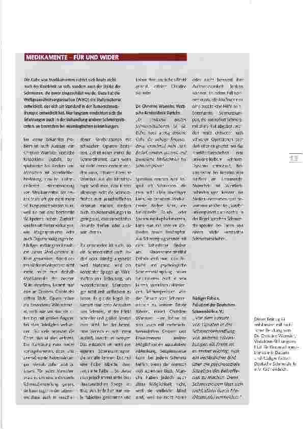 Vorschauseite 2: Schmerzversorgung heute