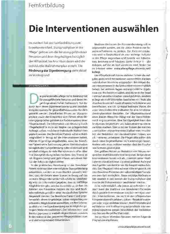 Vorschauseite 2: Die Interventionen auswählen