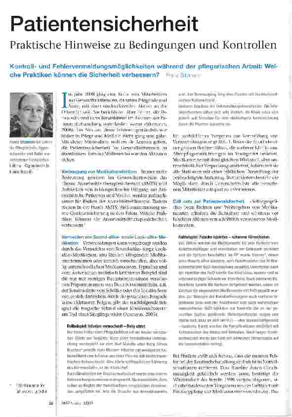 Vorschauseite 1: Patientensicherheit