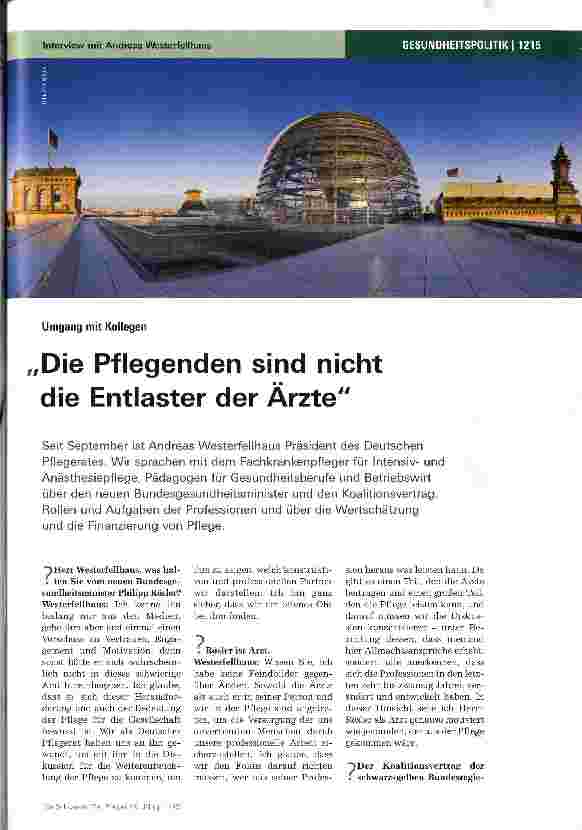 Vorschauseite 1: Die Pflegenden sind nicht die Entlaster der Ärzte