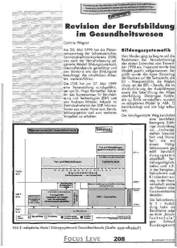 Vorschauseite 1: Revision der Berufsbildung im Gesundheitswesen
