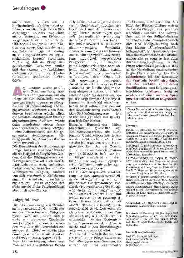 Vorschauseite 3: Die Akademisierung der Pflege Eine Zwischenbilanz. Teil 1.