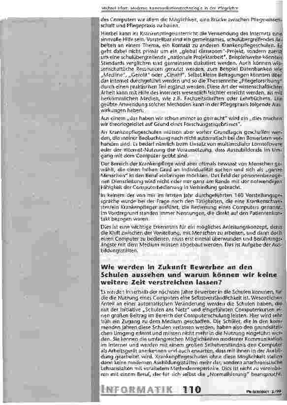 Vorschauseite 3: Moderne Kommunikationstechnologie in der Pflegelehre