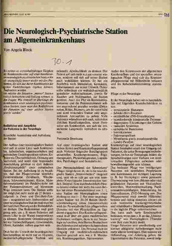 Vorschauseite 1: Die Neurologisch-Psychiatrische Station am Allgemeinkrankenhaus