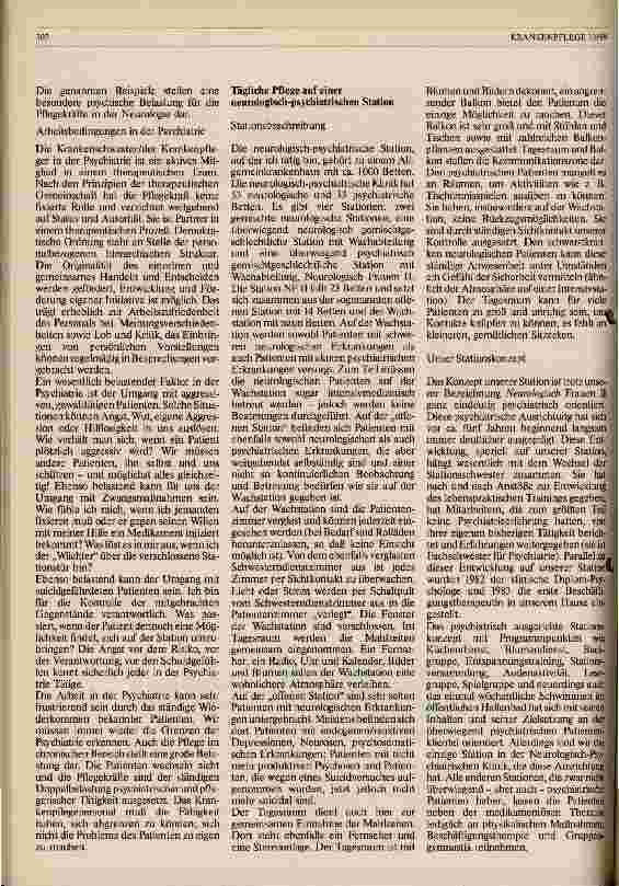 Vorschauseite 4: Die Neurologisch-Psychiatrische Station am Allgemeinkrankenhaus